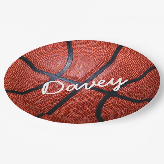 Personalisiert Basketball Pappteller (Schrägansicht)