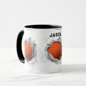 Personalisiert Basketball Tasse (Vorderseite Links)