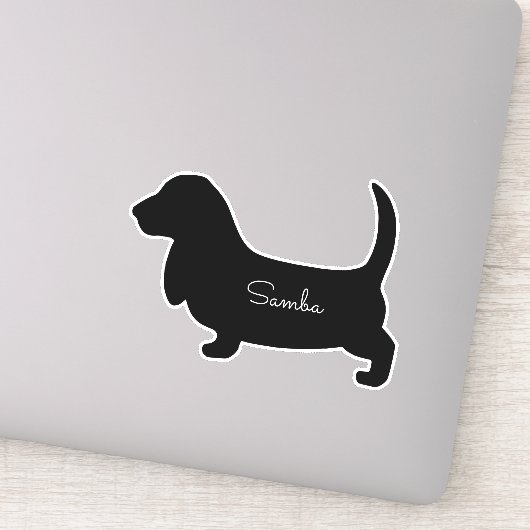 Personalisiert Basset Hound Aufkleber (Detail)