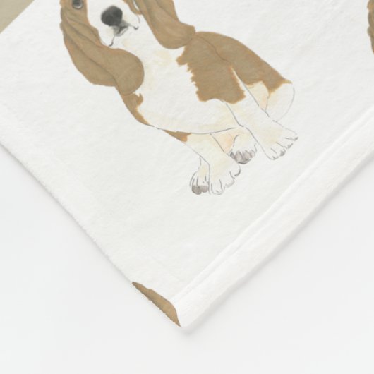 Personalisiert Basset Hound Fleecedecke (Ecke)