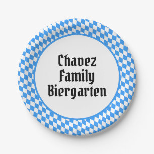 Personalisiert bayerisches Oktoberfest Pappteller