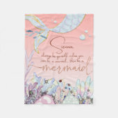 Personalisiert "Be a Mermaid" Fleecedecke (Vorderseite)