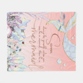 Personalisiert "Be a Mermaid" Fleecedecke (Vorderseite (Horizontal))