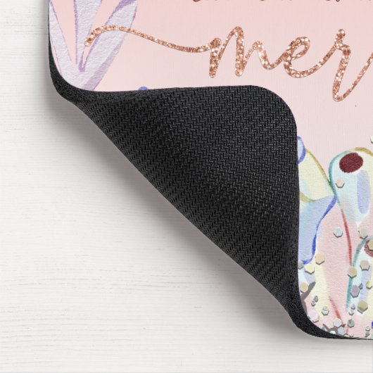 Personalisiert "Be a Mermaid" Pastel Glitzer Mousepad (Ecke)