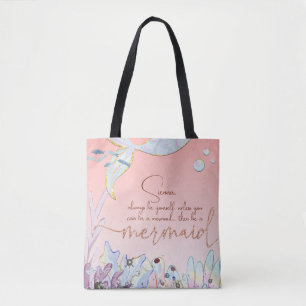 Personalisiert "Be a Mermaid" Pastel Glitzer Tasche