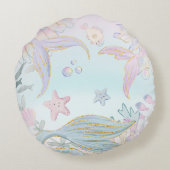 Personalisiert "Be a Mermaid" Rundes Kissen (Rückseite)