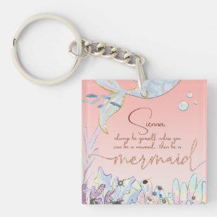 Personalisiert "Be a Mermaid" Schlüsselanhänger