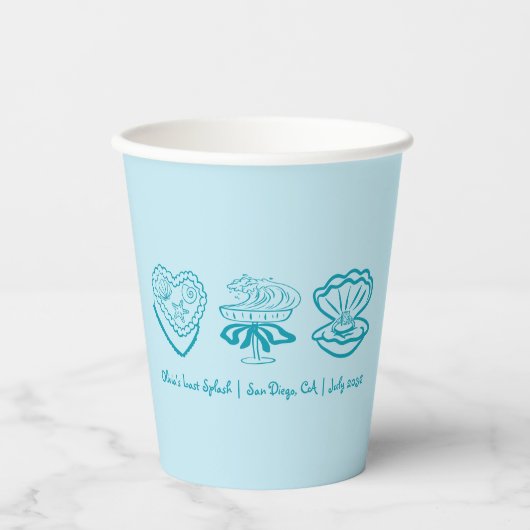 Personalisiert Beach Bachelorette Dekoration Cups Pappbecher (Vorderseite)