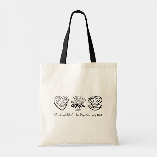 Personalisiert Beach Bachelorette Tasche Seashell  (Rückseite)