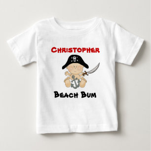 Personalisiert Beach Bum Baby Pirate T-Shirt ~ Boy
