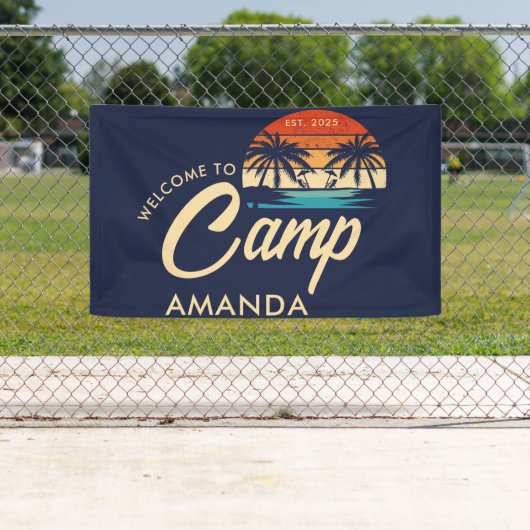 Personalisiert Beach Camp Junggeselinnen-Abschied  Banner (Insitu)