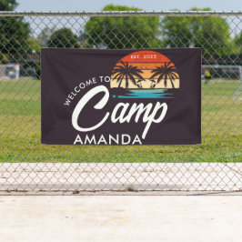 Personalisiert Beach Camp Junggeselinnen-Abschied  Banner