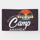 Personalisiert Beach Camp Junggeselinnen-Abschied  Banner (Horizontal)