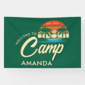 Personalisiert Beach Camp Junggeselinnen-Abschied Banner (Horizontal)