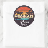 Personalisiert Beach Camp Junggeselinnen-Abschied Runder Aufkleber (Tasche)