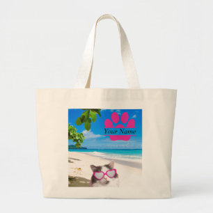 Personalisiert Beach Cat Jumbo Tasche