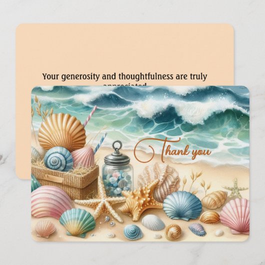 Personalisiert Beach Dankeschön Karte (Vorne/Hinten)