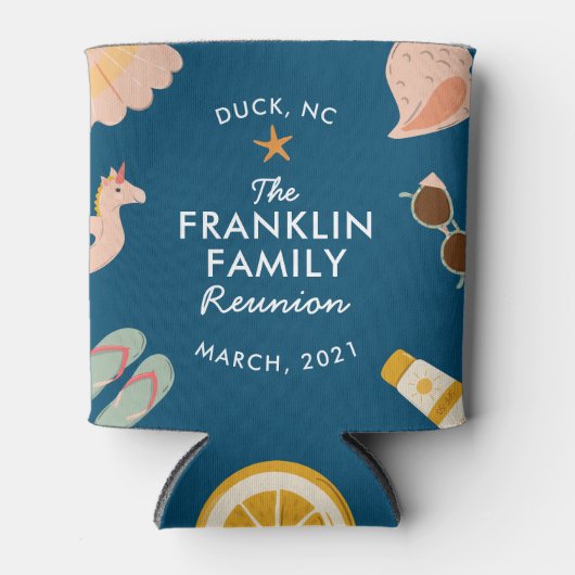 Personalisiert Beach Family Wiedersehen Bottle ode Dosenkühler (Vorderseite)