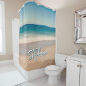 Personalisiert Beach Foto Blue Landschaftlich Duschvorhang (Beispiel)