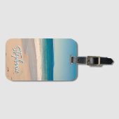 Personalisiert Beach Foto Blue Landschaftlich Gepäckanhänger (Vorderseite (Horizontal))