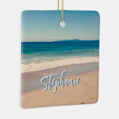 Personalisiert Beach Foto Blue Landschaftlich Keramikornament (Rechts)