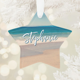 Personalisiert Beach Foto Blue Landschaftlich Ornament