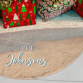 Personalisiert Beach Foto Blue Landschaftlich Polyester Weihnachtsbaumdecke