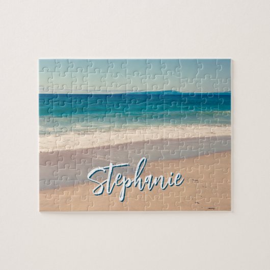 Personalisiert Beach Foto Blue Landschaftlich Puzzle (Horizontal)