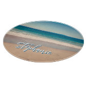Personalisiert Beach Foto Blue Landschaftlich Schneidebrett (Ecke)