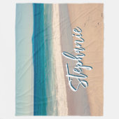 Personalisiert Beach Foto Ocean Blue Landschaftlic Fleecedecke (Vorderseite)