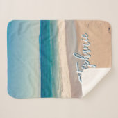 Personalisiert Beach Foto Ocean Blue S Sherpadecke (Vorderseite (Horizontal))