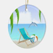 Personalisiert Beach Fun Dolphin Weihnachten Keramik Ornament (Links)