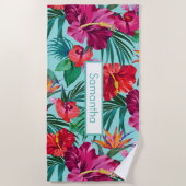 Personalisiert Beach Handtuch Hibiskus (Vorderseite)