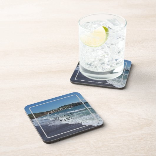 Personalisiert Beach Hotel Getränkeuntersetzer (Rechte Seite)