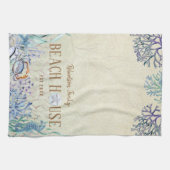 Personalisiert Beach House Coastal Coral Reef Geschirrtuch (Horizontal)