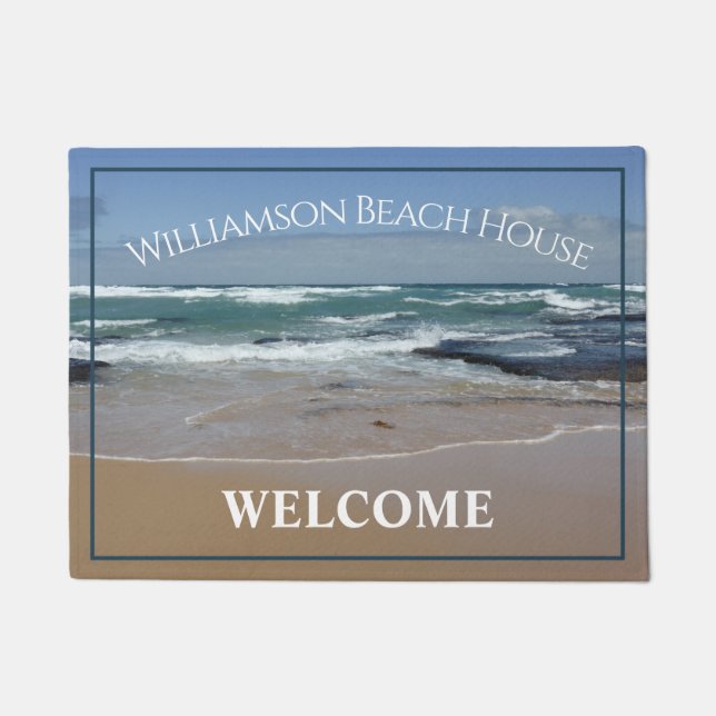 Personalisiert Beach House Door Mat Fußmatte (Vorderseite)