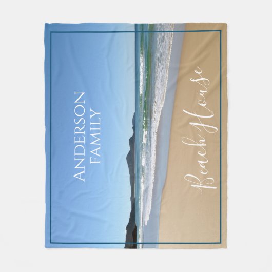 Personalisiert Beach House Fleece Throw Blanket (Vorderseite)