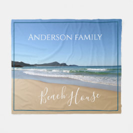 Personalisiert Beach House Fleece Throw Blanket