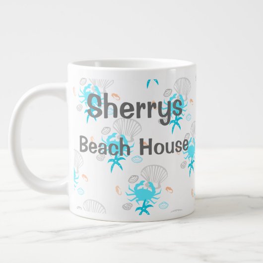 Personalisiert Beach House Kaffee Tasse (Links)