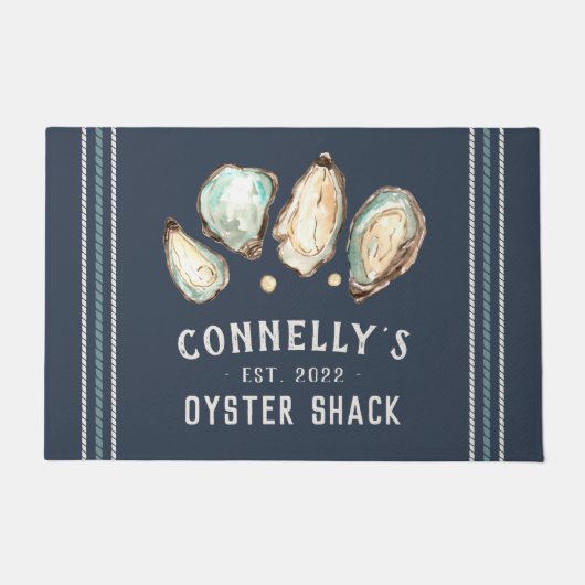 Personalisiert Beach House Oyster Shack Fußmatte (Vorderseite)