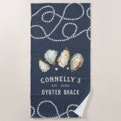 Personalisiert Beach House Oyster Shack Strandtuch (Vorderseite)