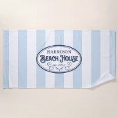 Personalisiert Beach House Strip Strandtuch (Vorderseite)