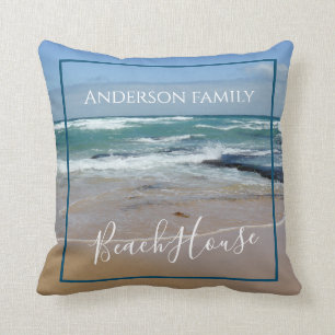 Personalisiert Beach House Throw Kissen