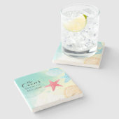 Personalisiert Beach House Untersetzer (Seitenansicht)