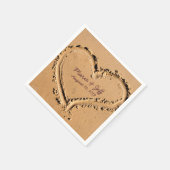 Personalisiert Beach Liebe Hochzeitsherz Serviette (Ecke)