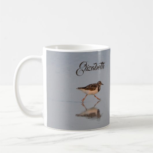 Personalisiert Beach Sandpiper Kaffeetasse (Links)