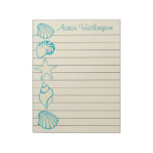 Personalisiert Beach Seashell Notepad Notizblock (Rotiert)