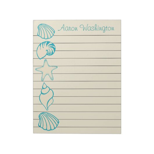 Personalisiert Beach Seashell Notepad Notizblock (Rotiert)