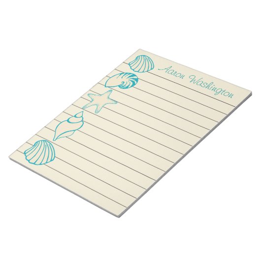 Personalisiert Beach Seashell Notepad Notizblock (angewinkelt)