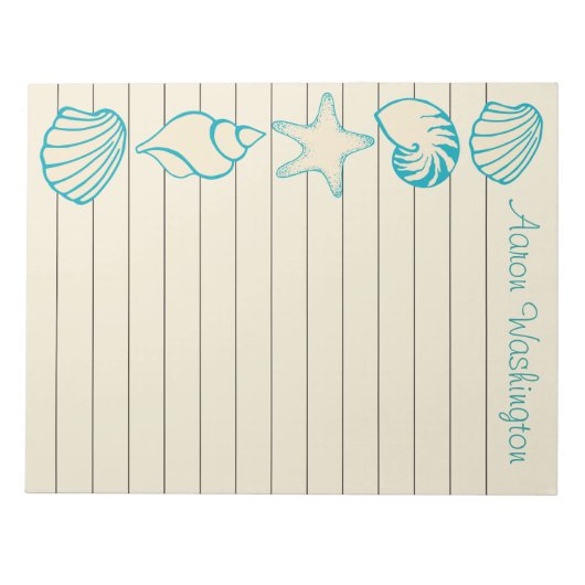 Personalisiert Beach Seashell Notepad Notizblock (Vorderseite)